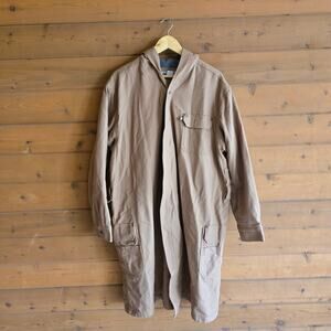 Duluth Trading Co Men's Fire Hose Fleece-Lined Robe Brown Medium Overcoat